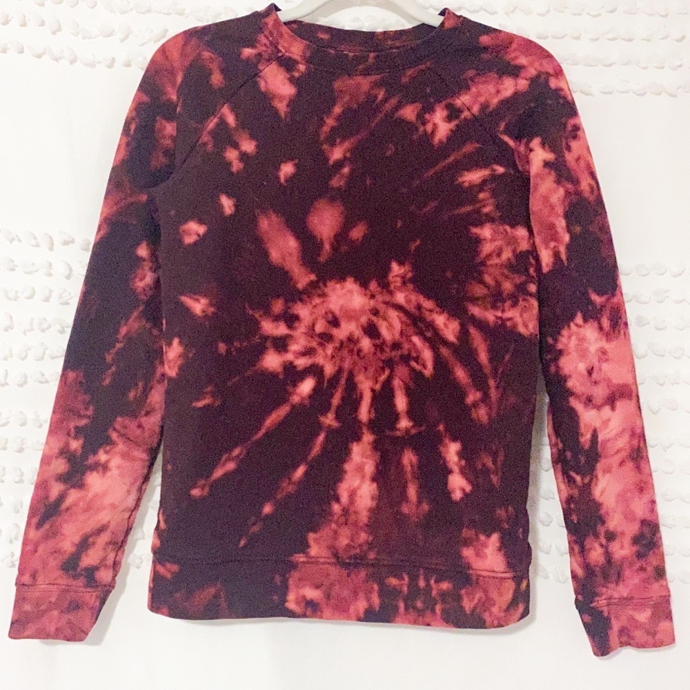 Asos bleached deep red sweatshirt sweater xxs